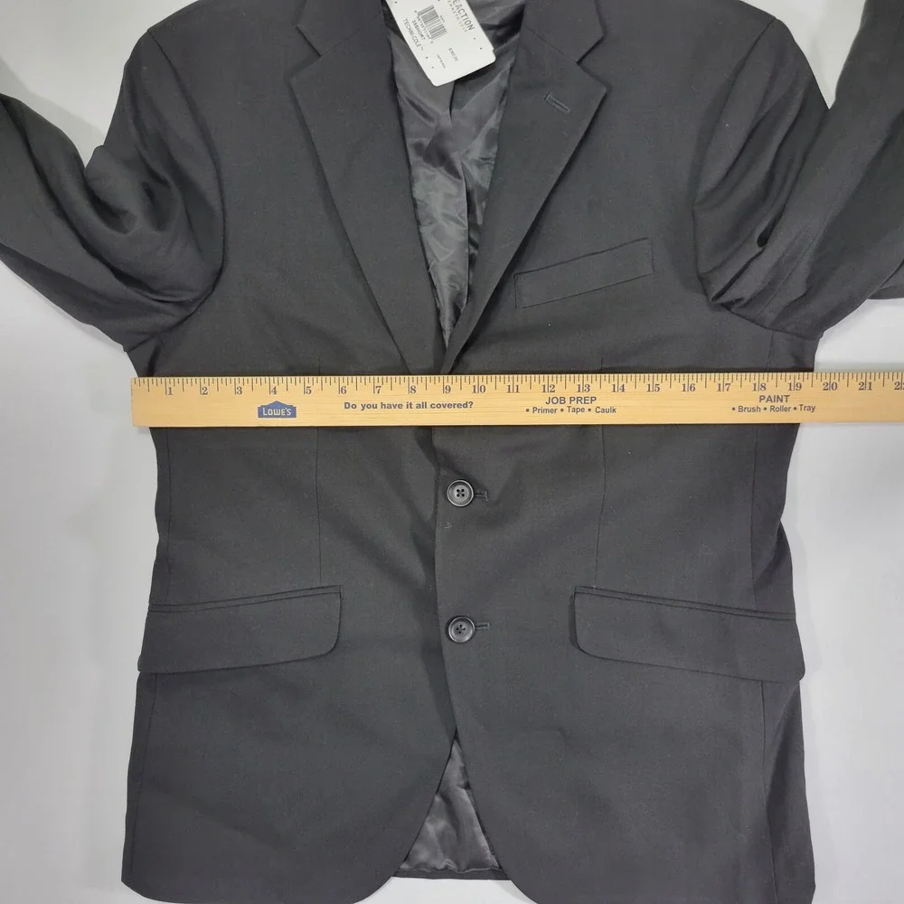 Kenneth Cole Reaction Men's‎ Sport Coat Blazer Two Button Black Techni-Cole 38S